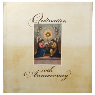 50th Ordination Anniversary Angels at Altar Napkin