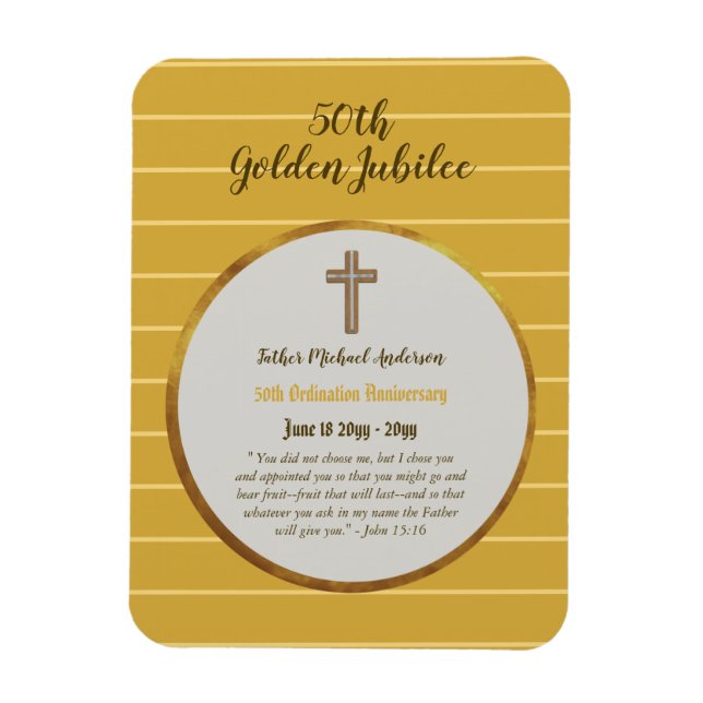 50th Ordination Anniversary Priest Golden Jubilee Magnet (Vertical)