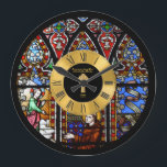 50th Ordination Anniversary Stained Glass Golden Large Clock<br><div class="desc">ANY number of years as an Ordained Pastor, Priest Minister Deacon etc. Ordination Anniversary personalized commemorative keepsake Gift with text template fields for you to add name, date and other text as desired. Add a personal message, greeting, Bible verse, scripture, proverb. Suitable for any milestone 1st 5th 10th 15th 20th...</div>