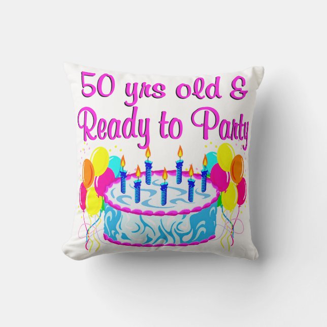 50TH PARTY DIVA THROW PILLOW (Front)