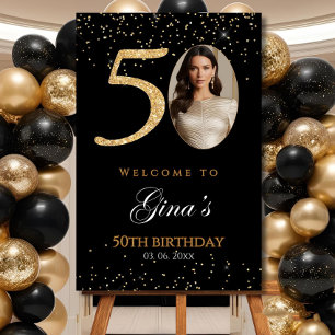 50Th PHOTO Birthday Welcome Sign Template Welcome