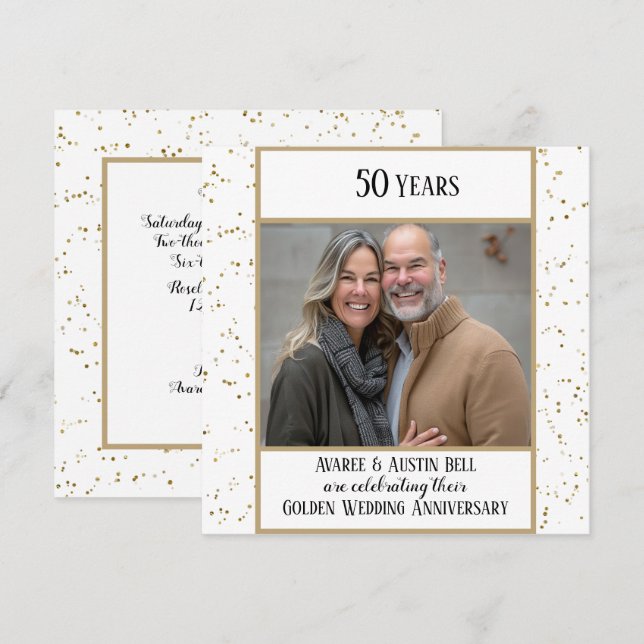 50th Photo Golden Wedding Invitation (Front/Back)