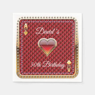 50th Poker Playing Card Casino Birthday Napkins