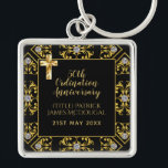50th PRIEST Ordination Anniversary Personalized Keychain<br><div class="desc">ANY number of years as an Ordained Pastor, Priest Minister Deacon etc. Ordination Anniversary personalized commemorative keepsake Gift with text template fields for you to add name, date and other text as desired. Add a personal message, greeting, Bible verse, scripture, proverb. Suitable for any milestone 1st 5th 10th 15th 20th...</div>