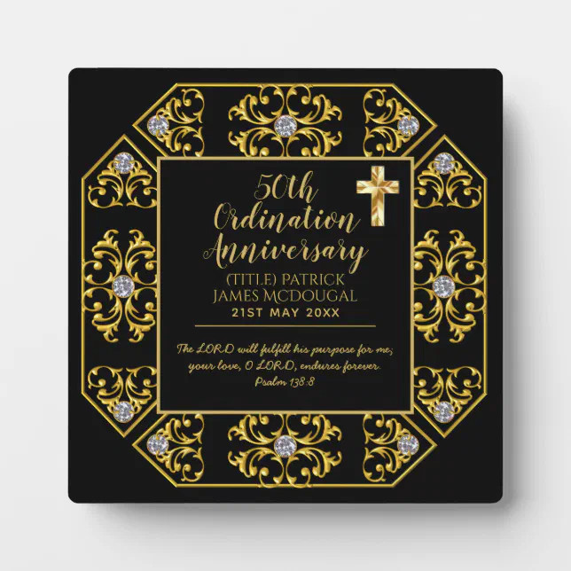 50th PRIEST Ordination Anniversary Personalized Plaque | Zazzle