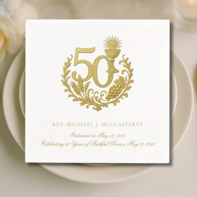 50th Priestly Ordination Golden Jubilee Napkins (Creator Uploaded)