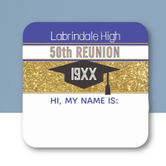50th Reunion! Customized Name tag Sticker