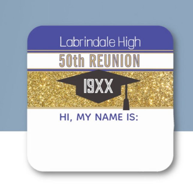 50th Reunion! Customized Name tag Sticker (Creator Uploaded)