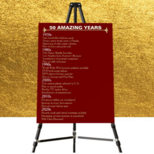 50th Reunion Timeline Foam Boards