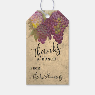 50th Rustic Vineyard Party "Thanks a Bunch" Custom Gift Tags