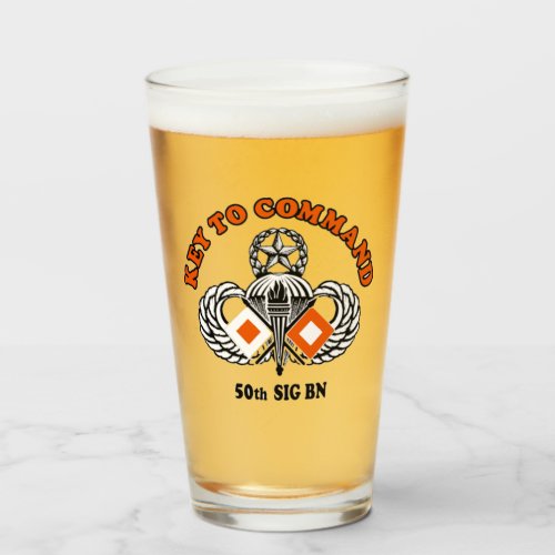 50th Signal Battalion Beer pint glass thing