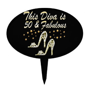 50TH SILVER SPARKLE SHOE QUEEN CAKE TOPPER