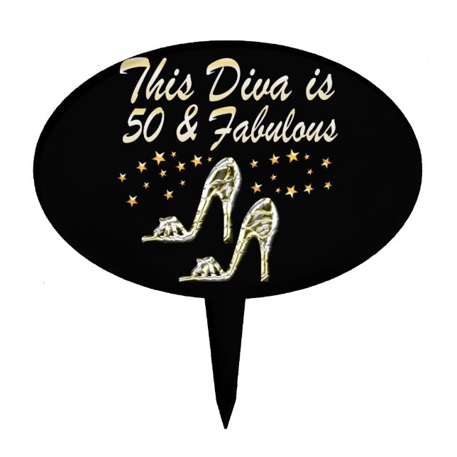 50TH SILVER SPARKLE SHOE QUEEN CAKE TOPPER (Front)