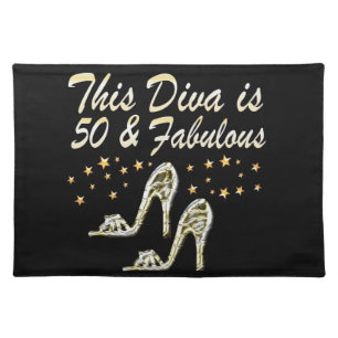50TH SILVER SPARKLE SHOE QUEEN CLOTH PLACEMAT