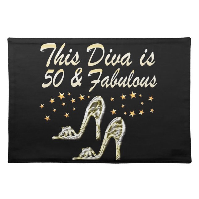 50TH SILVER SPARKLE SHOE QUEEN CLOTH PLACEMAT (Front)
