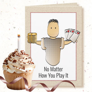 50th Snarky Poker Hand Gambling Birthday Card