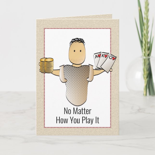 50th Snarky Poker Hand Gambling Birthday Card (Front)