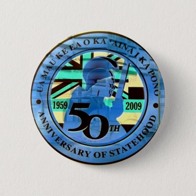 50th state celebration emblem button (Front)