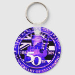 50th state celebration emblem keychain