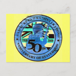 50th state celebration emblem postcard