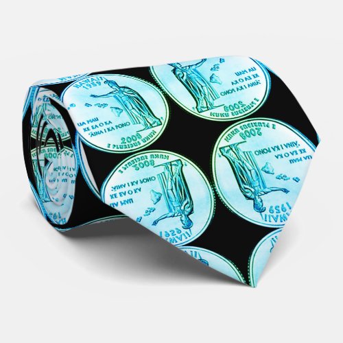 50th State Hawaii coin Neck Tie