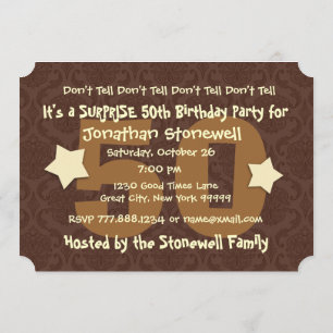 50th SUPRISE Birthday Chocolate and Gold W044A1 Invitation