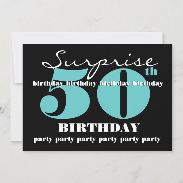 50th SUPRISE Birthday Party Invitation Template (Front)