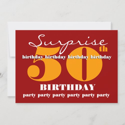 50th SUPRISE Birthday Party Invitation Template V5
