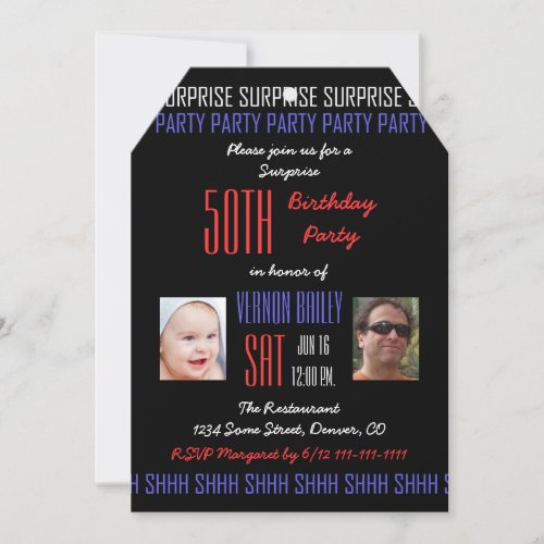 50th Surprise Birthday for Men Photos Invitation