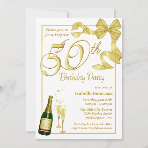 50th Surprise Birthday Party - Custom Invitations