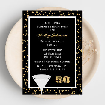 50th Surprise Birthday Party Invitation by henishouseofpaper at Zazzle
