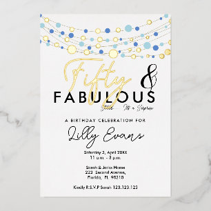 50th surprise birthday party invitation elegant foil invitation