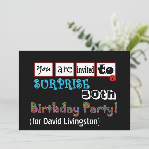 50th SURPRISE Birthday Party Invitation Template | Zazzle