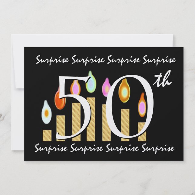 50th SURPRISE Birthday Party Invitation Template (Front)