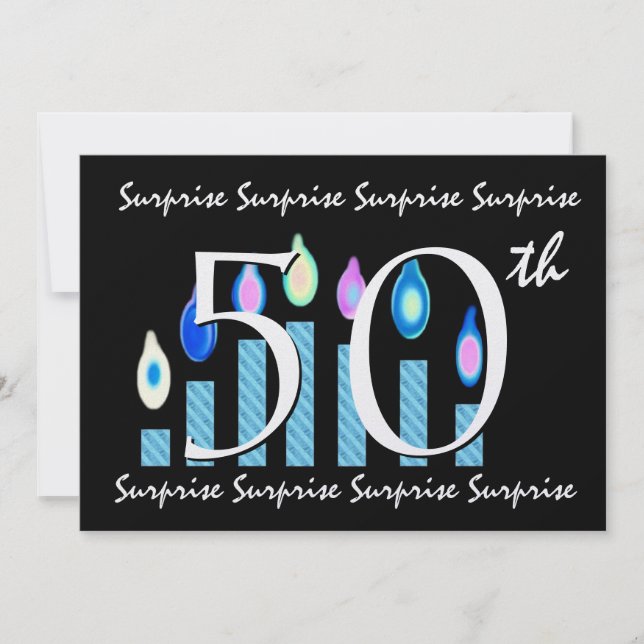 50th SURPRISE Birthday Party Invitation Template (Front)