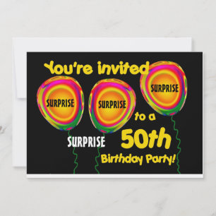 50th SURPRISE Birthday Party Invitation Template