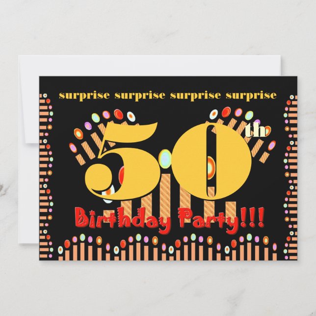 50th SURPRISE Birthday Party Invitation Template (Front)