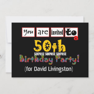 50th SURPRISE Birthday Party Invitation Template