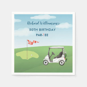 50th Surprise Birthday Party Men's Golf Theme Napkins