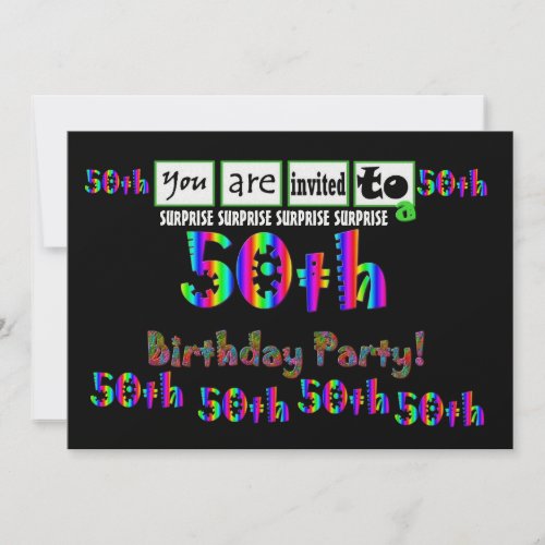 50th SURPRISE Birthday Party Template Custom Announcements