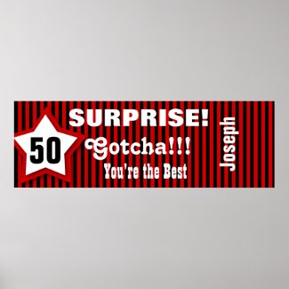 50th SURPRISE Birthday Star Banner Custom Z08J1 Poster