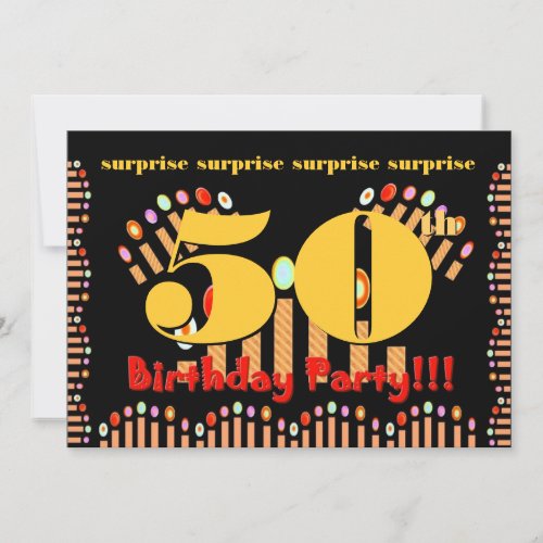 50th SURPRISE Gold Birthday Party Invitation