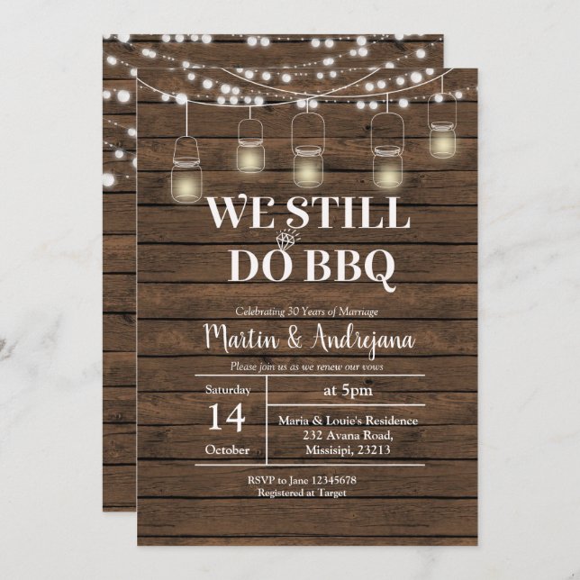 50th We Still do BBQ Wedding Anniversary invite (Front/Back)