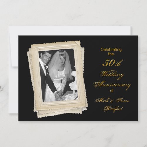 50th Wedding Anniversary Invitation - Photo Insert