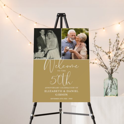50th Wedding Anniversary 2 Photo Welcome Sign