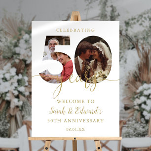 50th Wedding Anniversary 2 Photo Welcome Sign