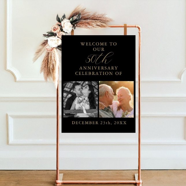 50th Wedding Anniversary 2 Photo Welcome Sign (Creator Uploaded)