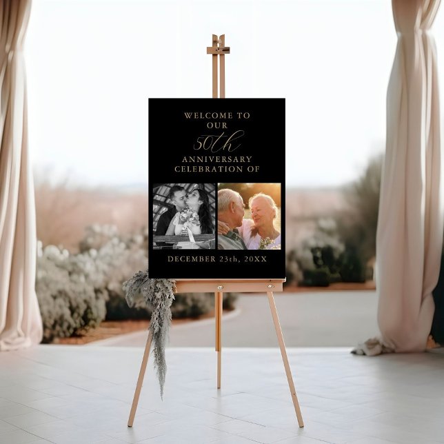 50th Wedding Anniversary 2 Photo Welcome Sign  (Creator Uploaded)