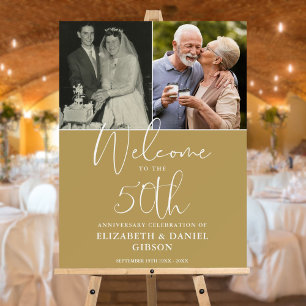50th Wedding Anniversary 2 Photo Welcome Sign