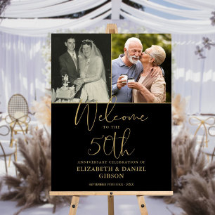50th Wedding Anniversary 2 Photo Welcome Sign